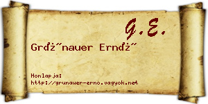 Grünauer Ernő névjegykártya